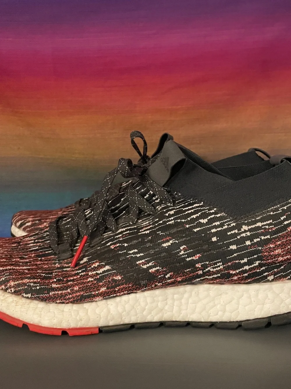 Adidas Pureboost RBL Carbon Core Black Active Red Running Shoes Men 10